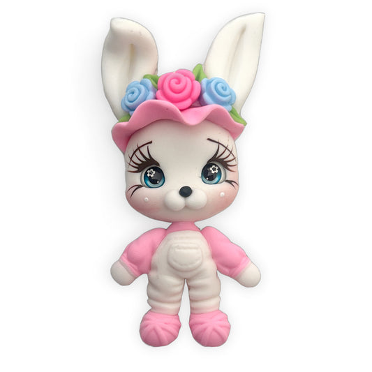 Pink Rabbit Animal Clay Embellishment