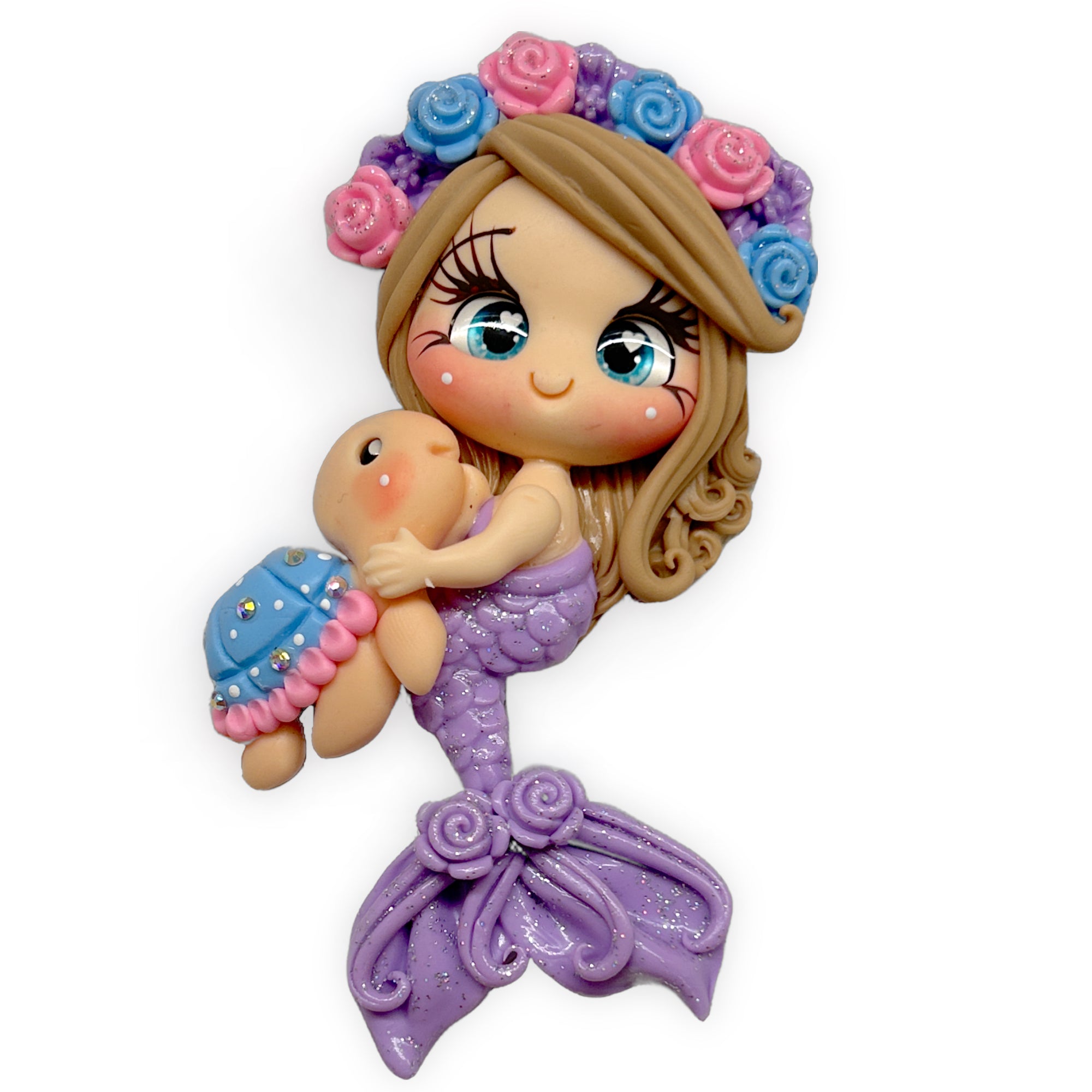 Turtle Mermaid Clay Embellishment