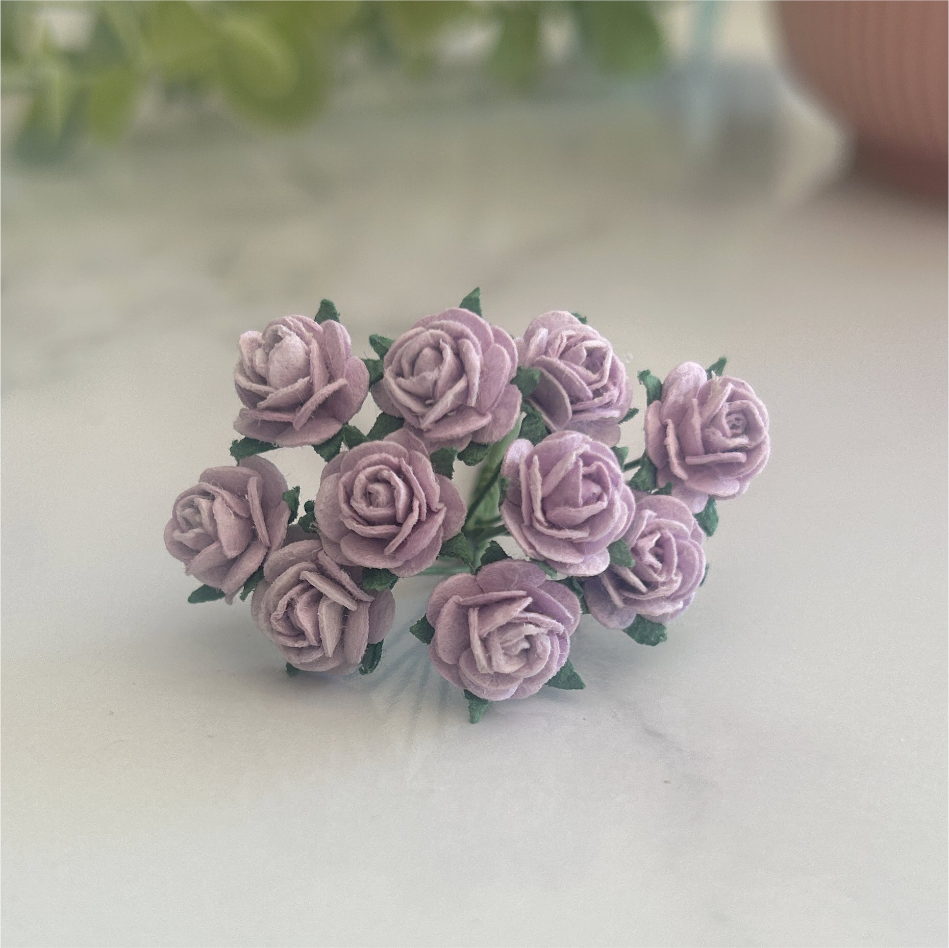Lilac 1cm Rose (Pack of 10) Mulberry Paper Flowers