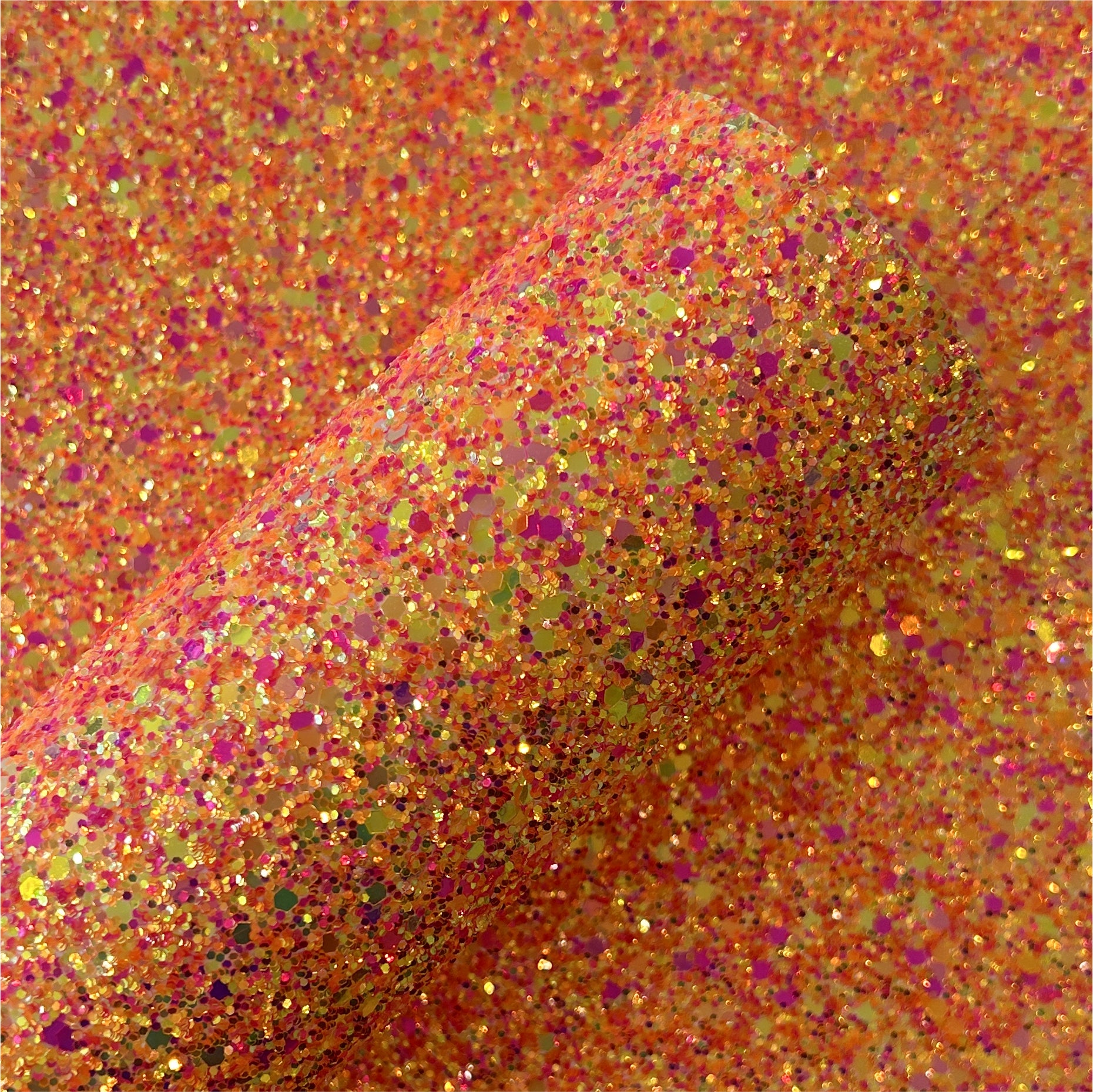 Halloween Orange Spook Chunky Glitter Leather Sheets