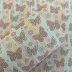 Pastel Butterflies Printed Faux Leather Sheets