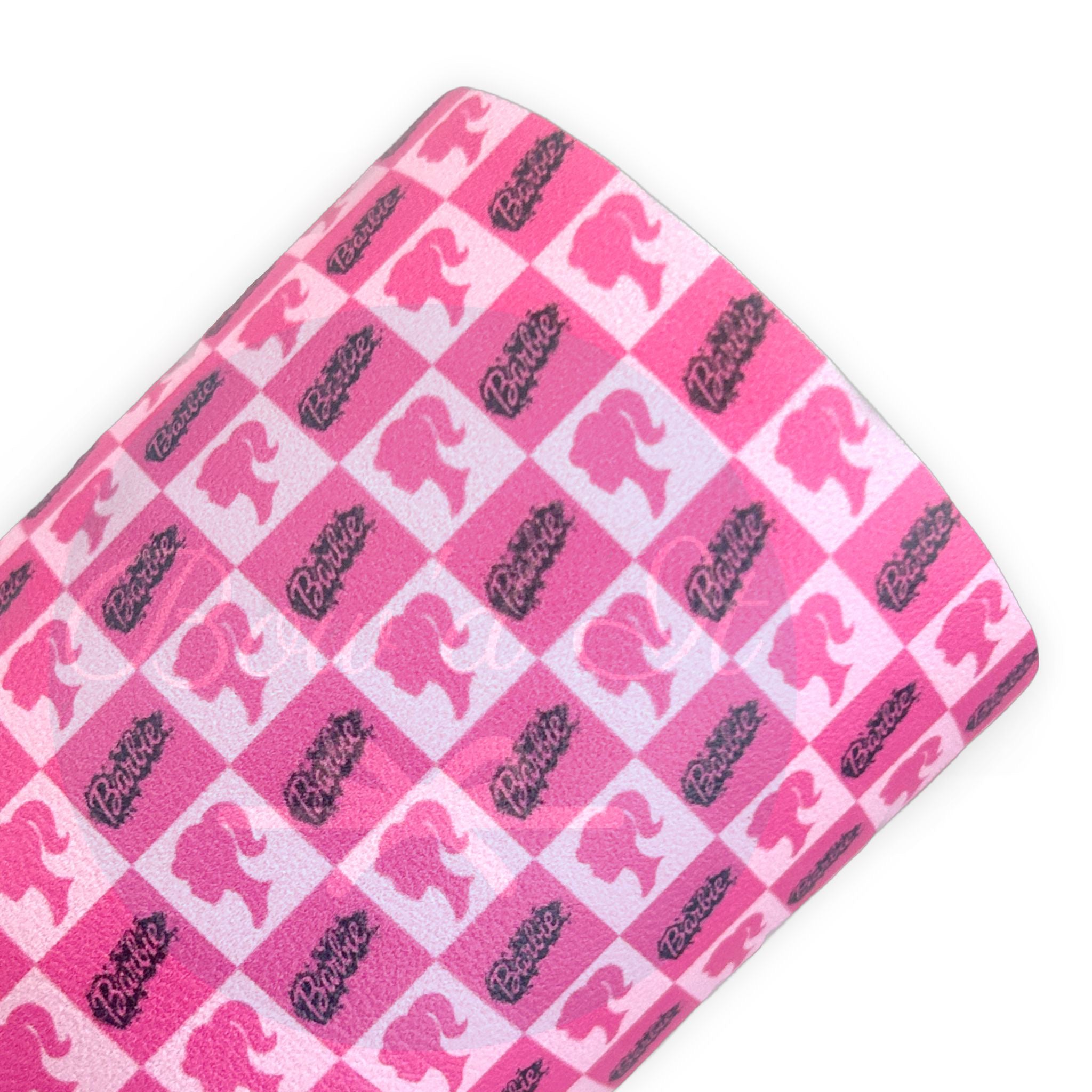 All Things Pink Grid Printed Faux Leather Sheets
