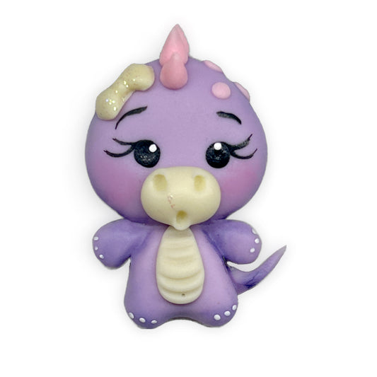 Purple Dinosaur Clay Embellishment