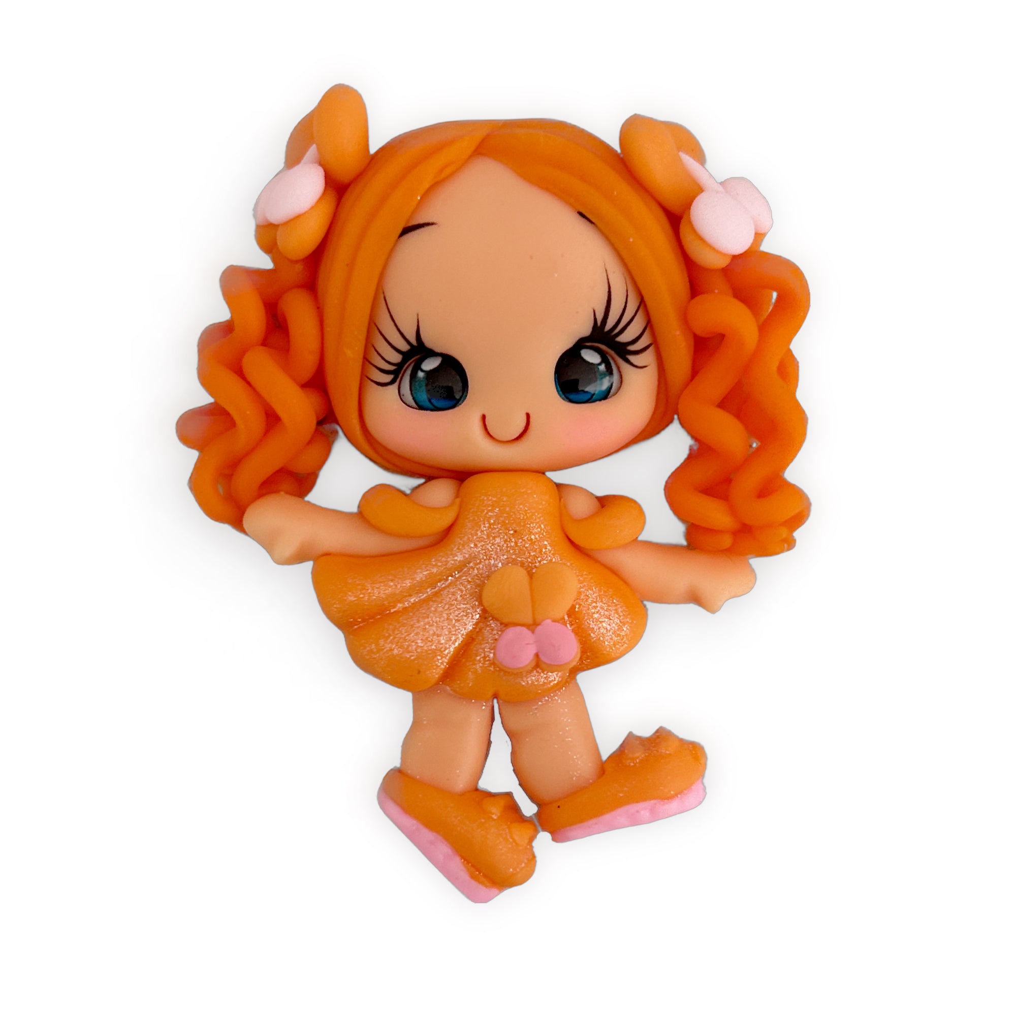 Orange Dancing Girl Clay Embellishment