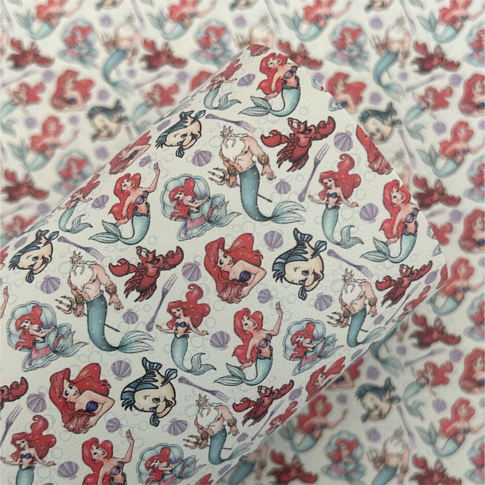 Under the Sea Princess Mermaid Printed Faux Leather Sheets