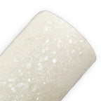 White Iridescent Chunky Glitter Leather Sheets