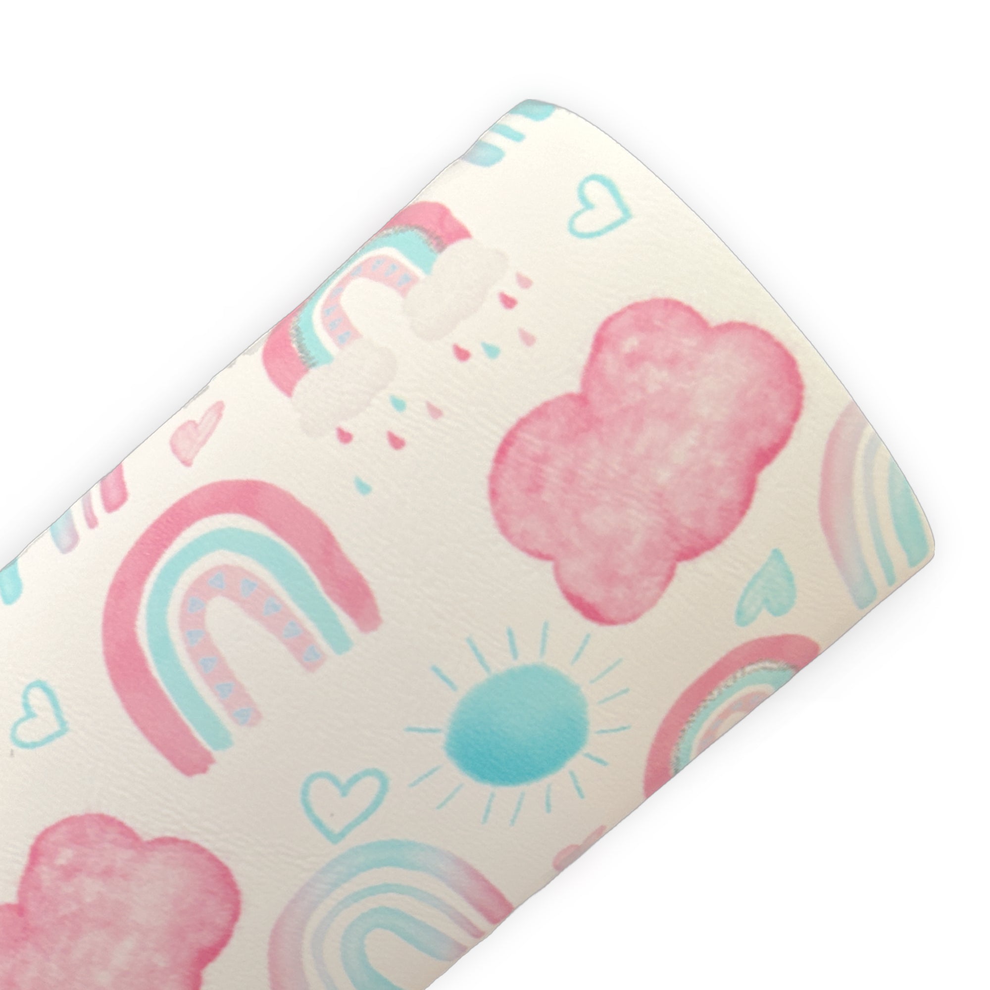 Rainbows and Clouds Printed Faux Leather Sheets