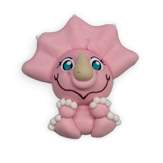 Pink Dinosaur Clay Embellishment