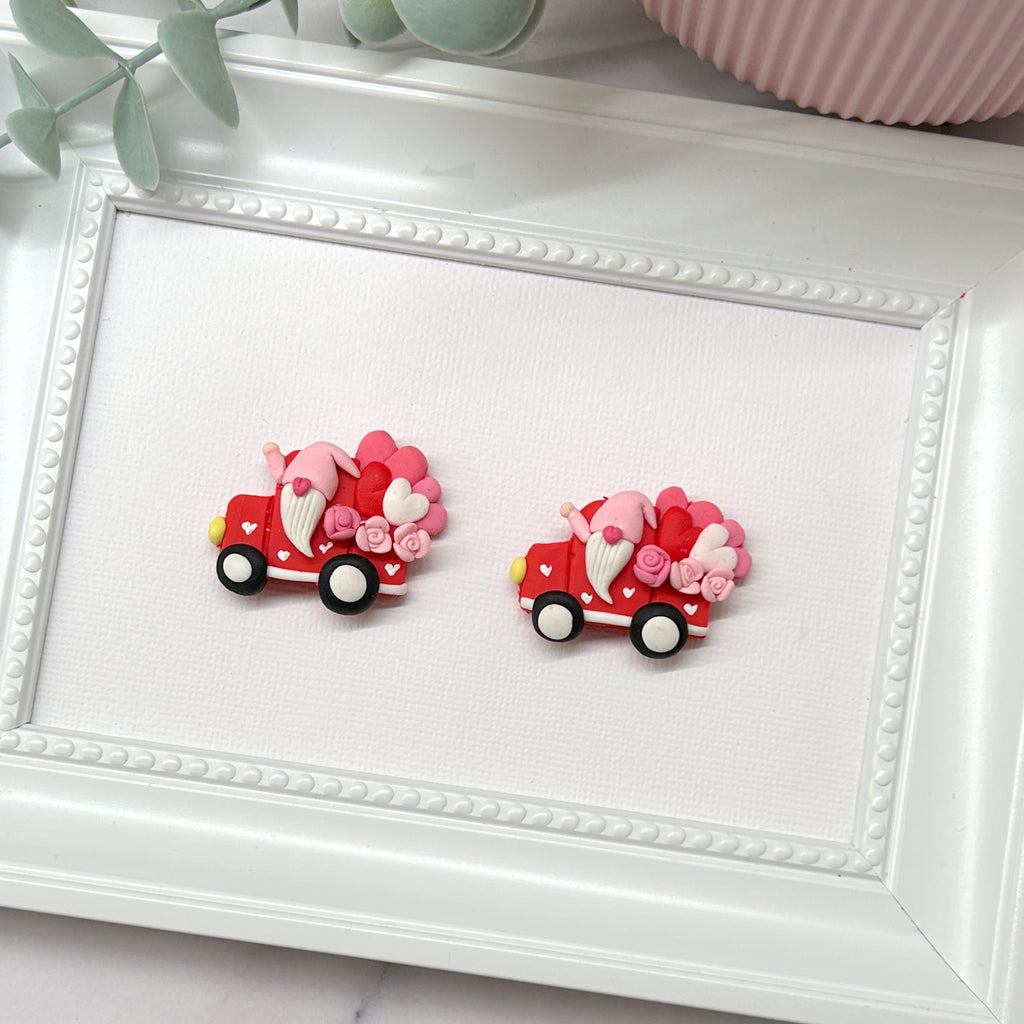 Gnome Love Truck Clay Embellishment