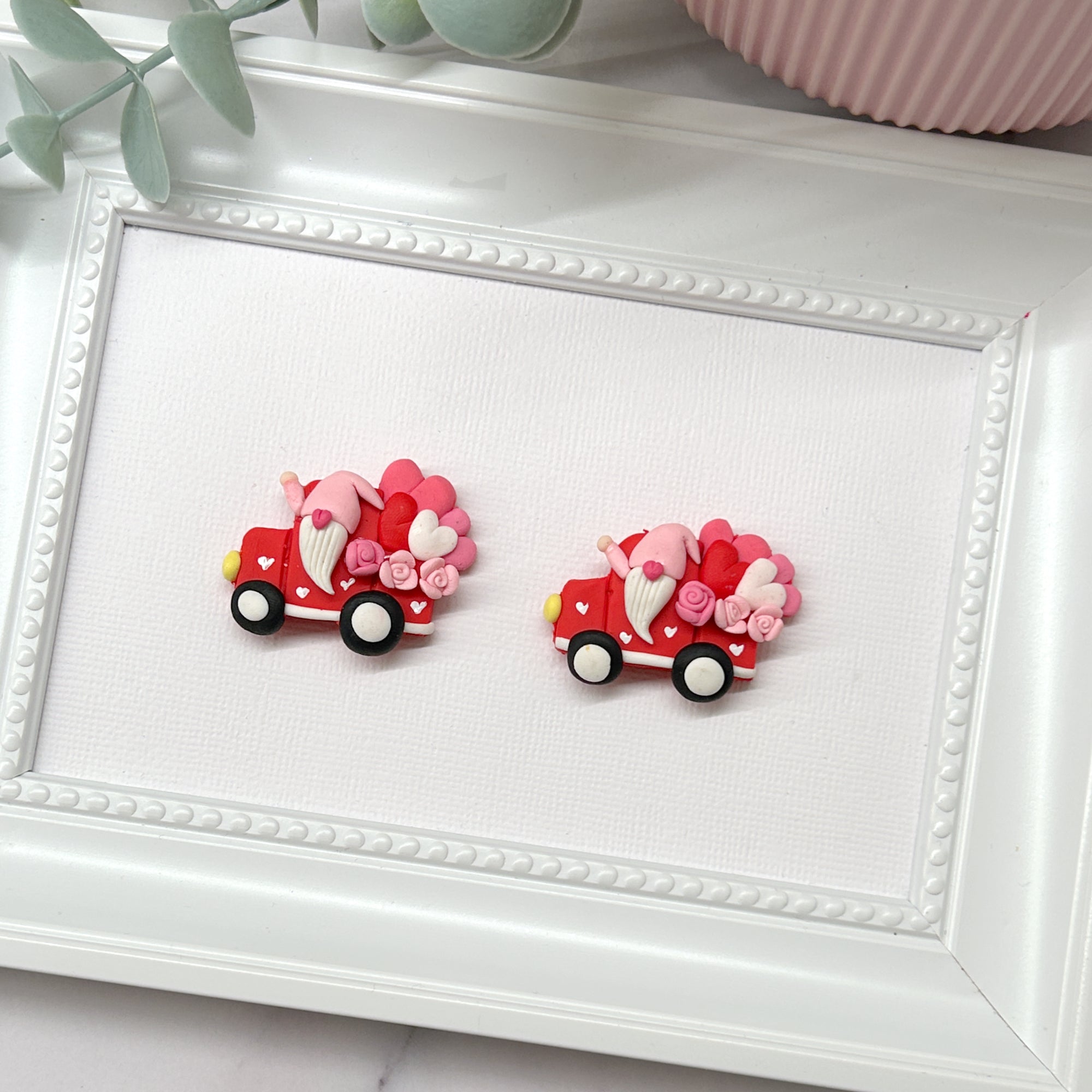 Gnome Love Truck Clay Embellishment