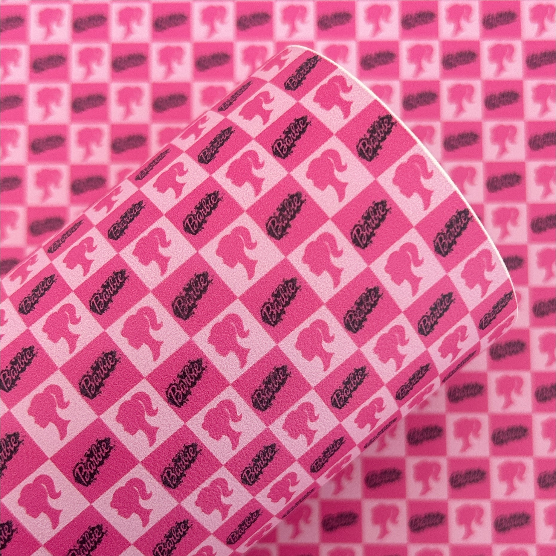 All Things Pink Grid Printed Faux Leather Sheets