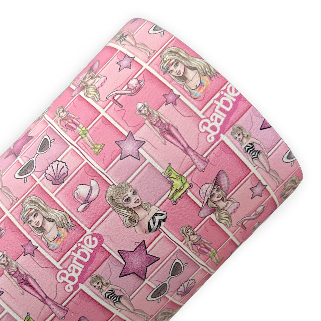 All things Pink Grid (EXCLUSIVE) Printed Faux Leather Sheets