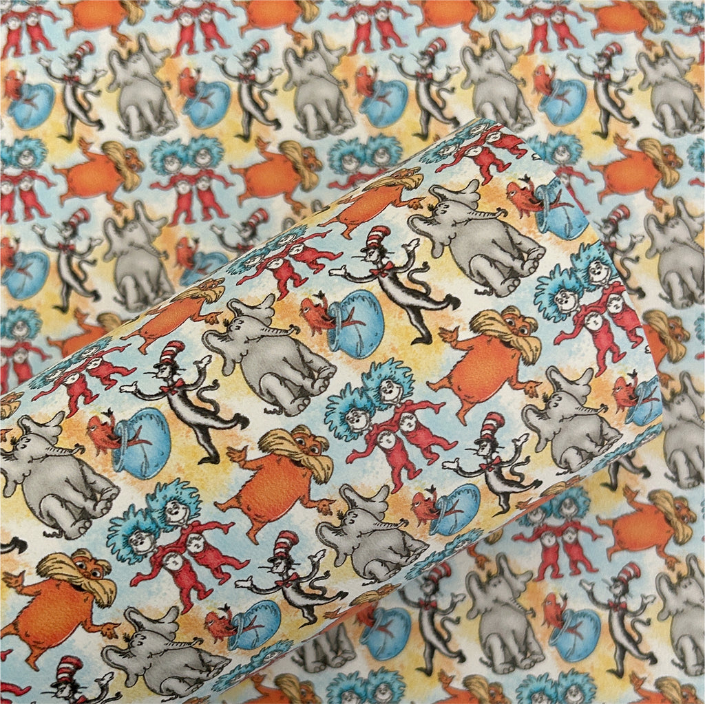 Cat Rhyme Book and Friends Printed Faux Leather Sheets