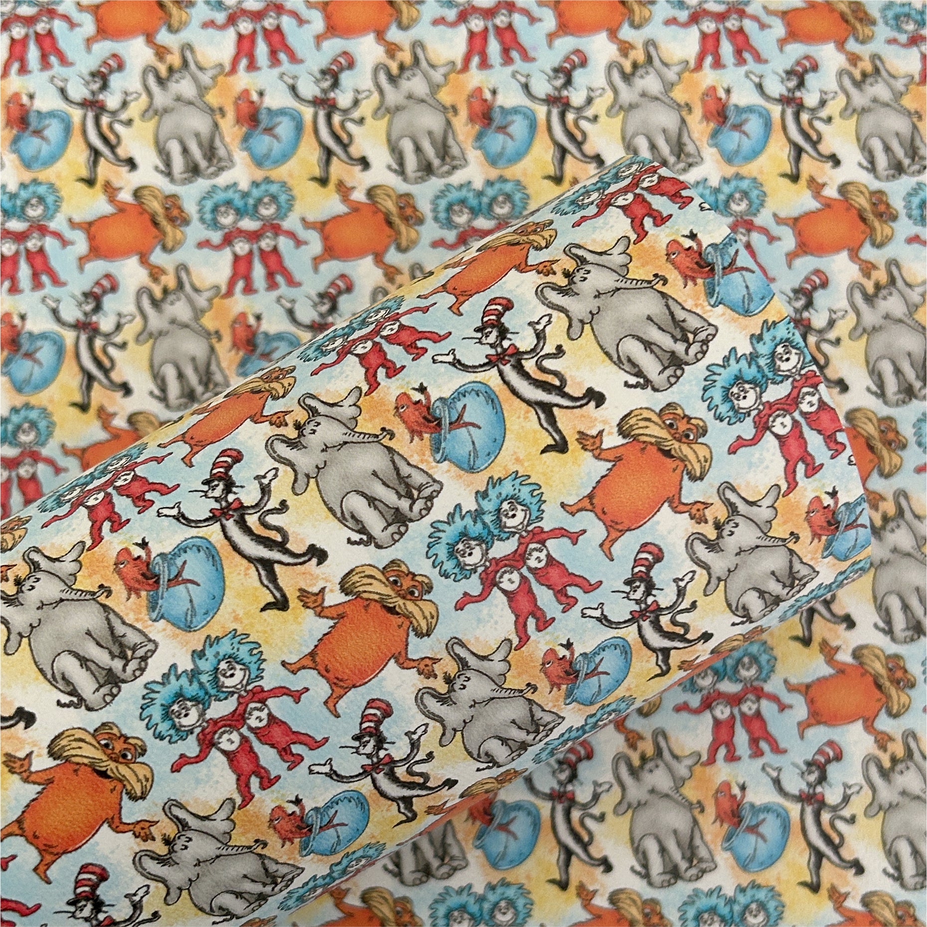 Cat Rhyme Book and Friends Printed Faux Leather Sheets