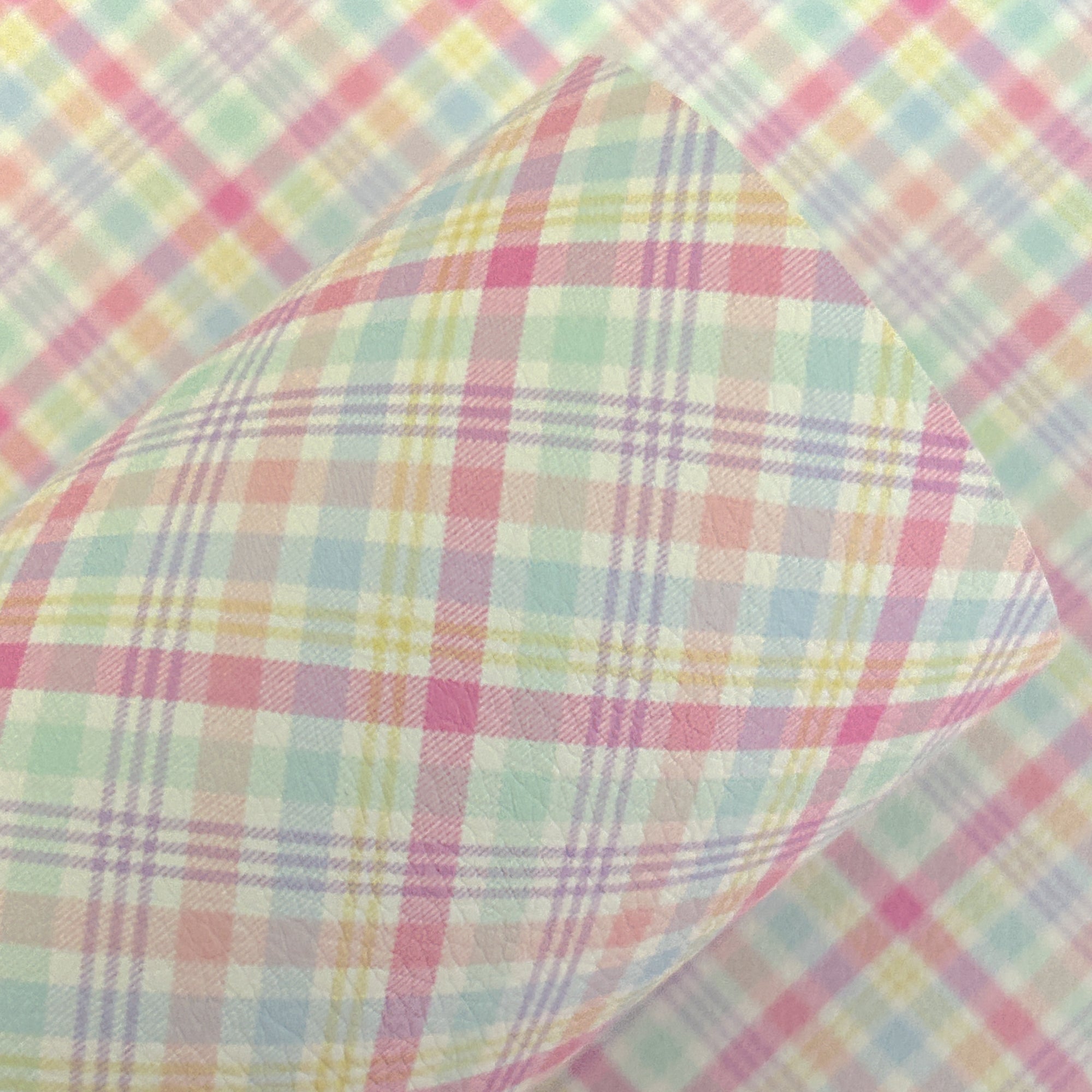 Pastel Litchi Plaid Printed Faux Leather Sheets