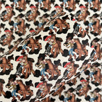 Cowgirl and Cowboy Printed Faux Leather Sheets