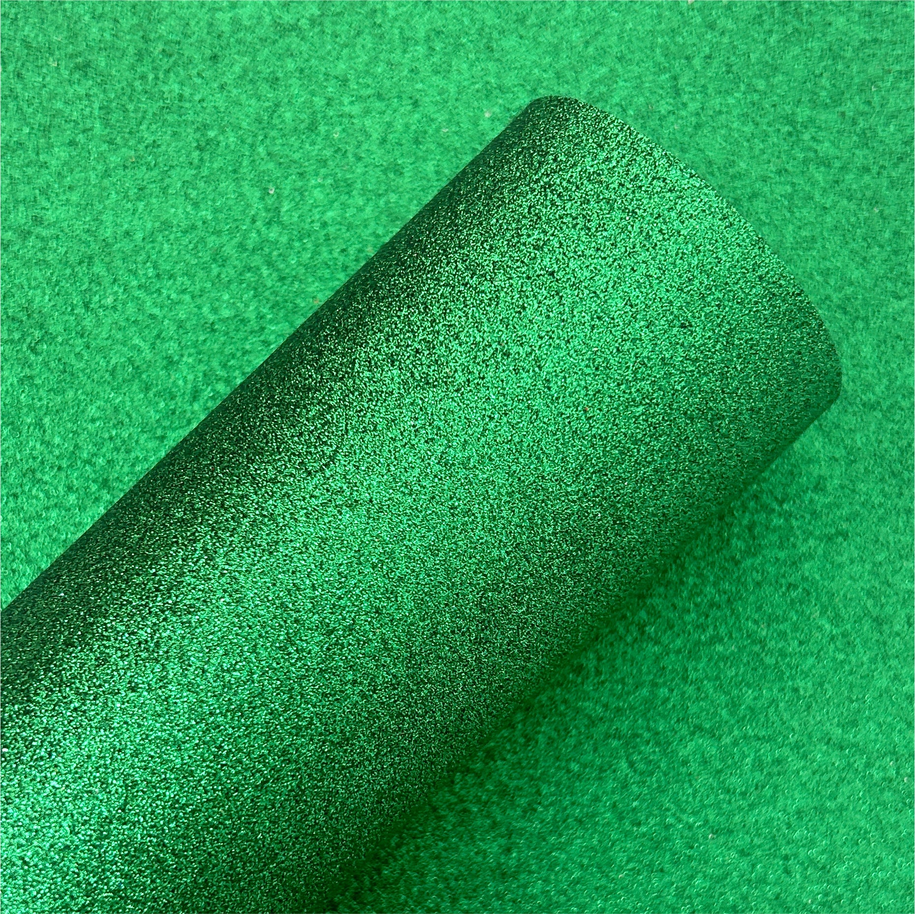 Green Fine Glitter Leather Sheets