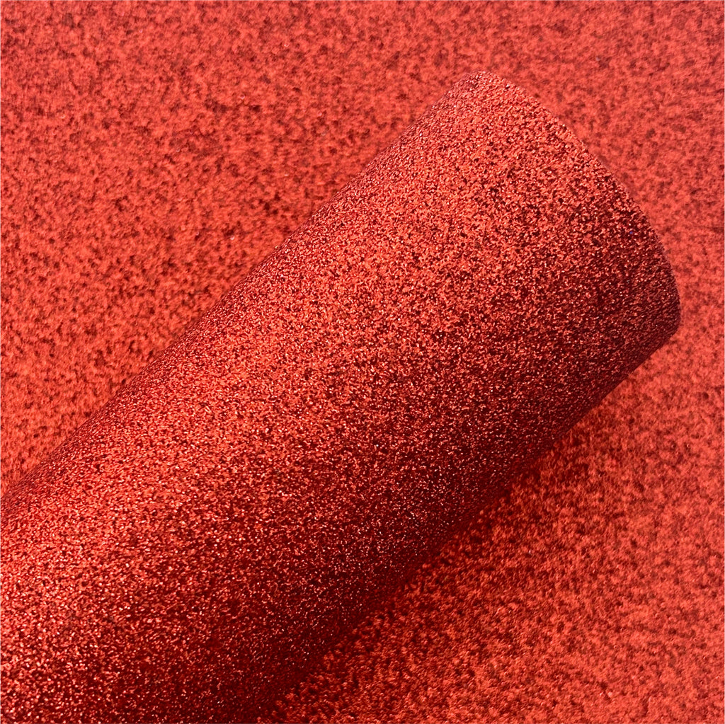 Red Fine Glitter Leather Sheets