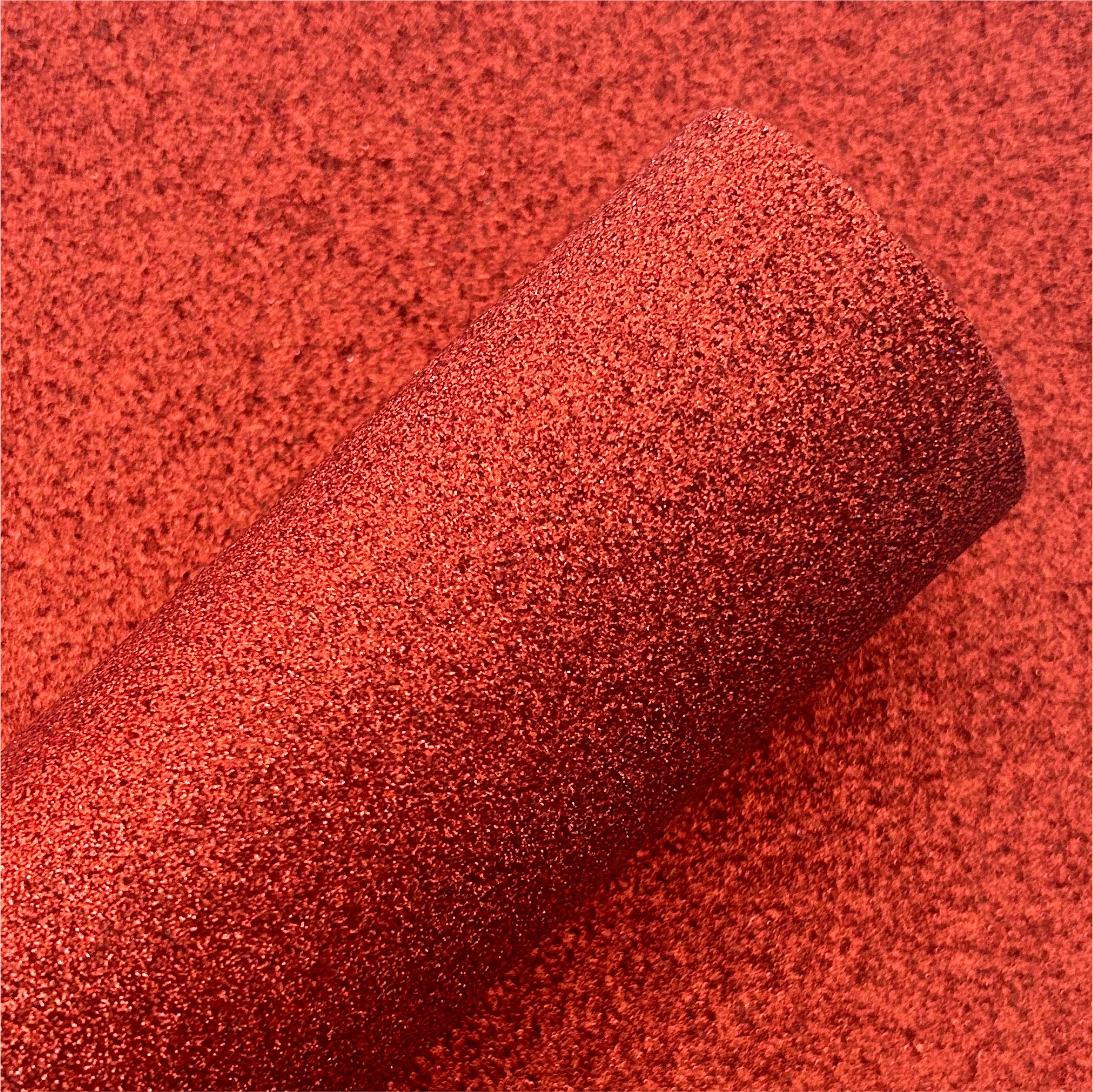 Red Fine Glitter Leather Sheets