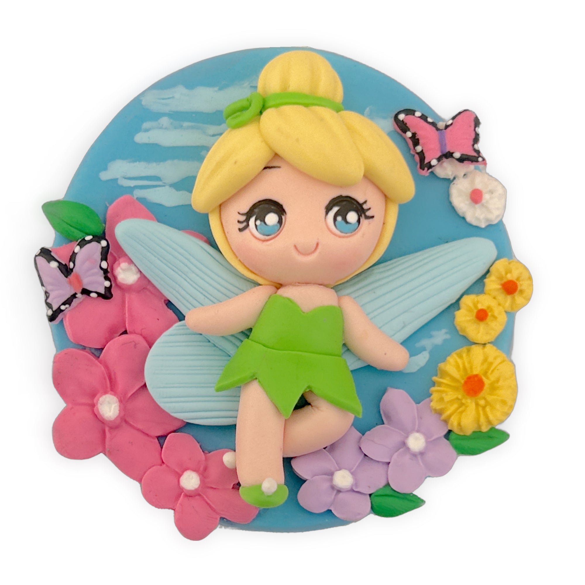 Green Fairy Cameo Clay Embellishment