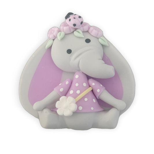 Purple Elephant Animal Clay Embellishment