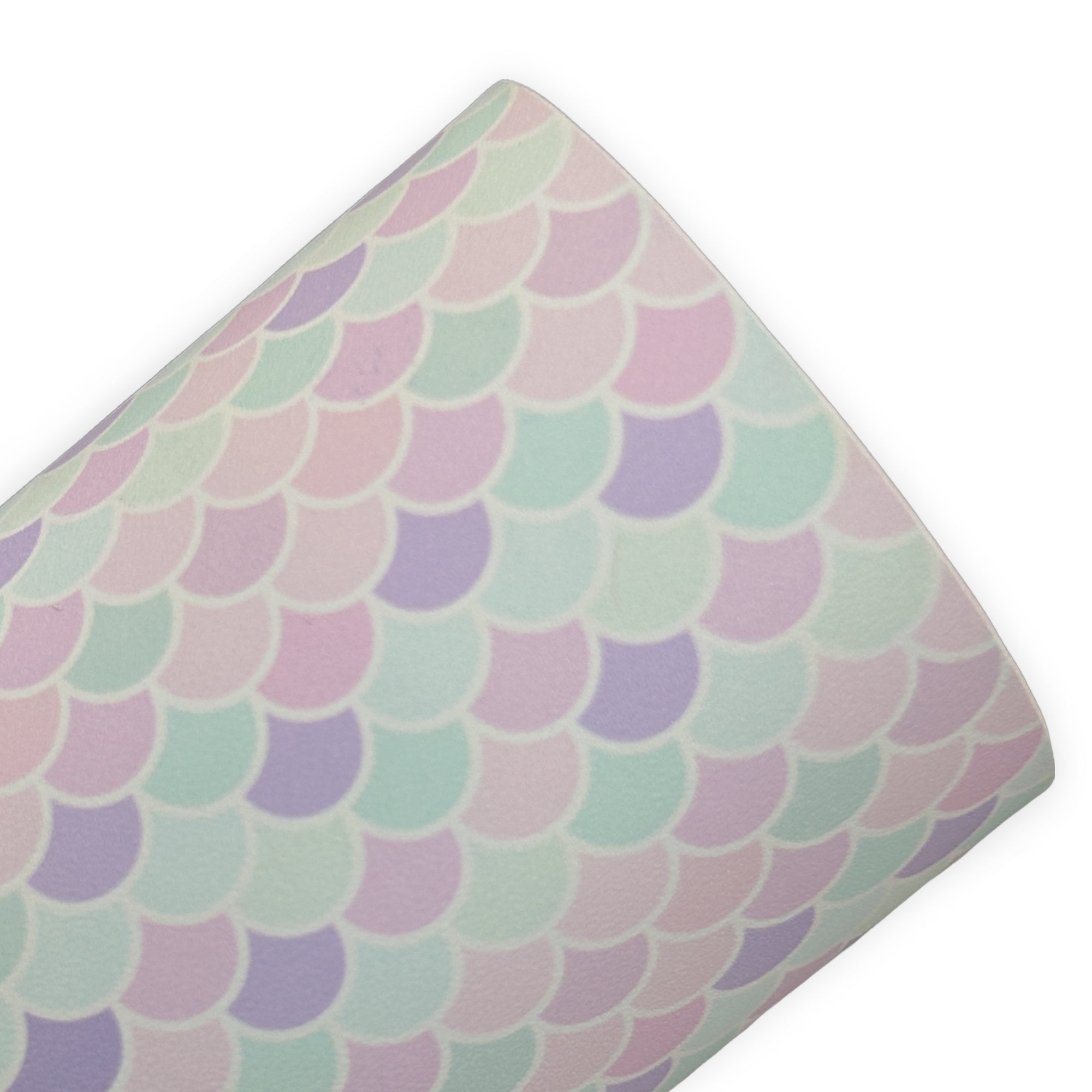 Teal Tide Mermaid Scales Printed Faux Leather Sheets