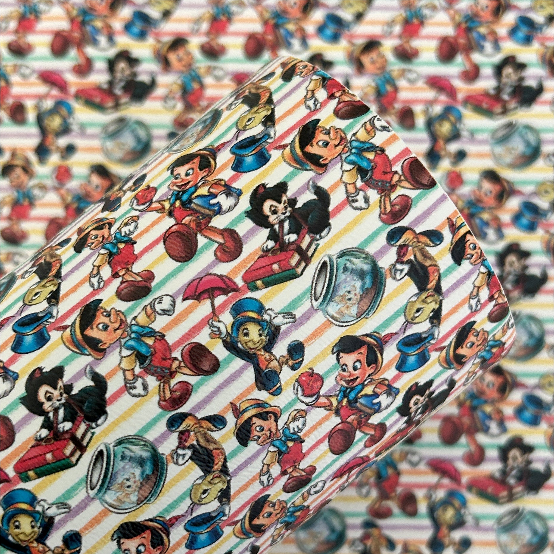 Puppet Boy and Cricket Printed Faux Leather Sheets