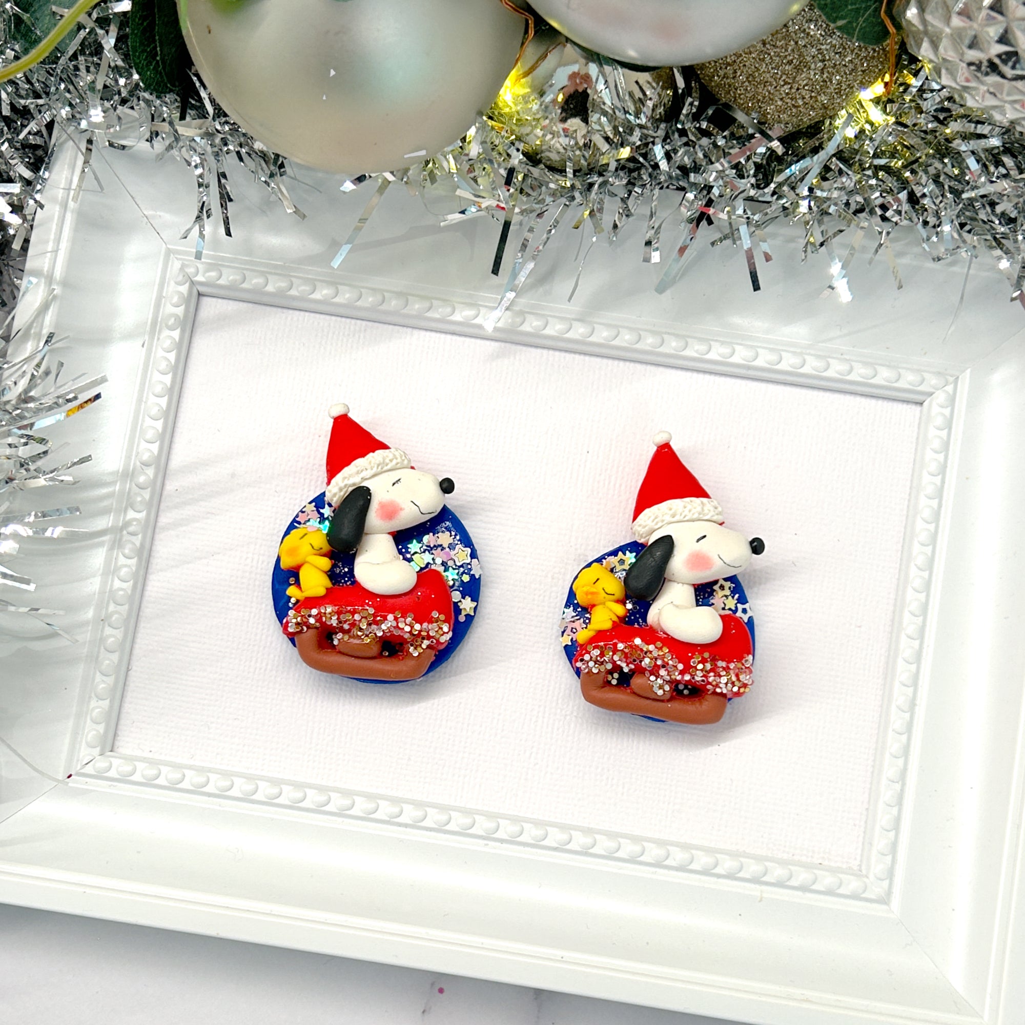 Peanuts Christmas Sleigh Cameo Clay Embellishment