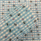 Blue Bees Printed Faux Leather Sheets