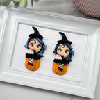 Halloween Witch and Ghost Clay Embellishment