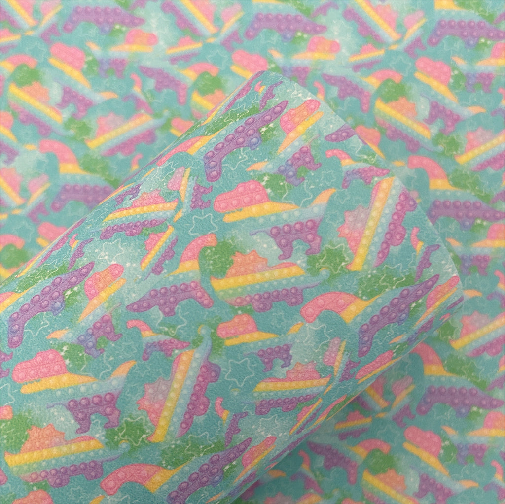 Dinosaur Pop Printed Faux Leather Sheets