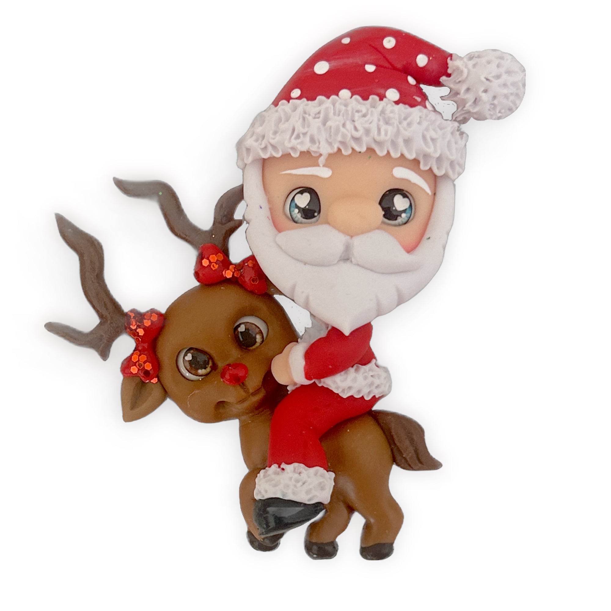 Santa & Rudolph Christmas Clay Embellishment