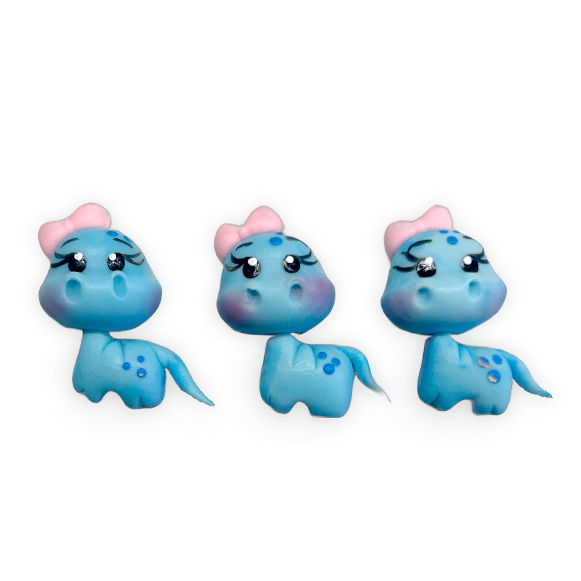 Blue Baby Dinosaurs (Set of 3) Clay Embellishments