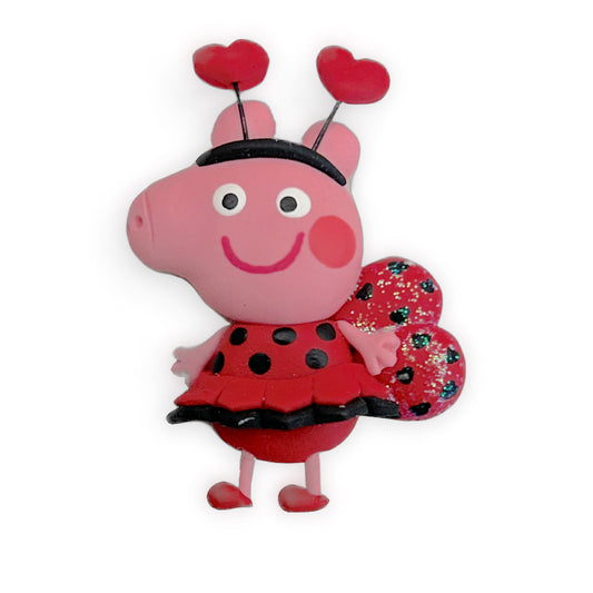 Pig Ladybug Clay Embellishment