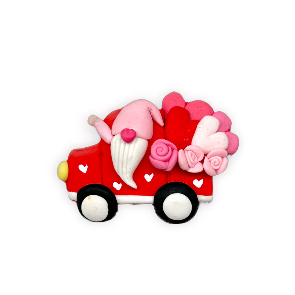 Gnome Love Truck Clay Embellishment