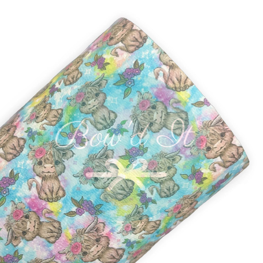 Highland Cow Printed Faux Leather Sheets