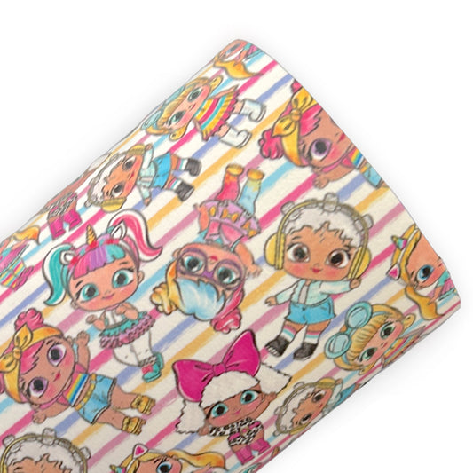 Surprised Striped Printed Faux Leather Sheets