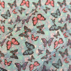 Butterflies Printed Faux Leather Sheets
