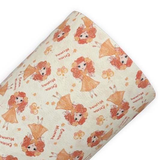 Orange Dancing Girl (EXCLUSIVE) Printed Faux Leather Sheets