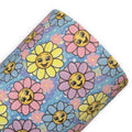 Happy Smile Flowers Printed Faux Leather Sheets
