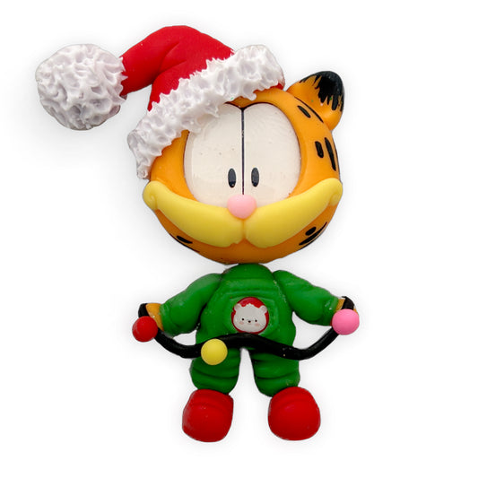 Pizza Cat Christmas Clay Embellishment