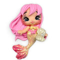 Pink Mermaid Clay Embellishment