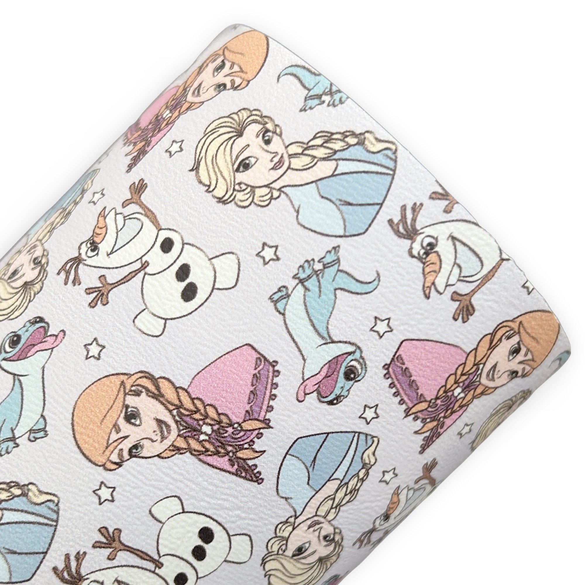 Icy Princess and Snowman Printed Faux Leather Sheets