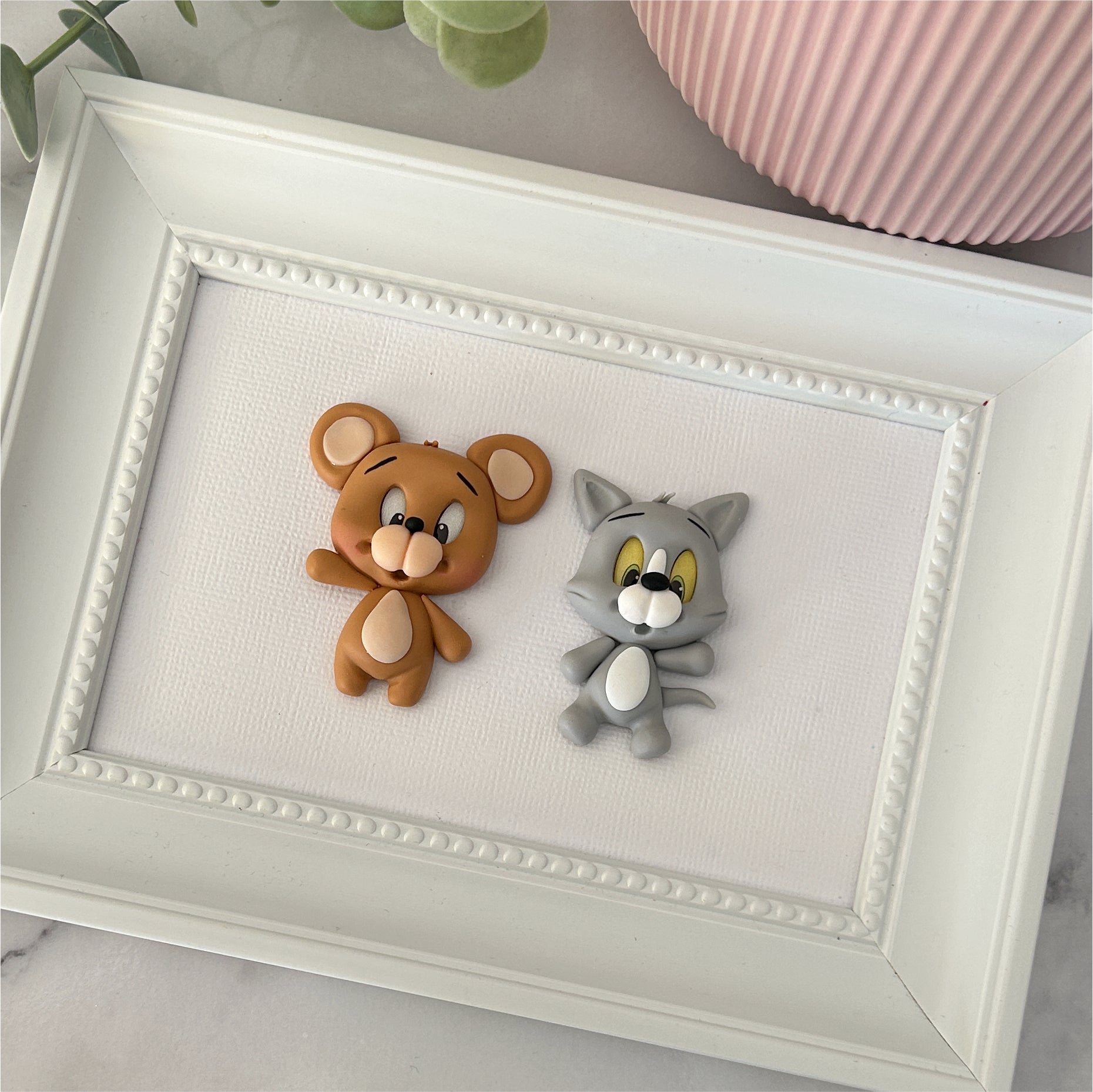 Cat and Mouse (Set of 2) Clay Embellishments