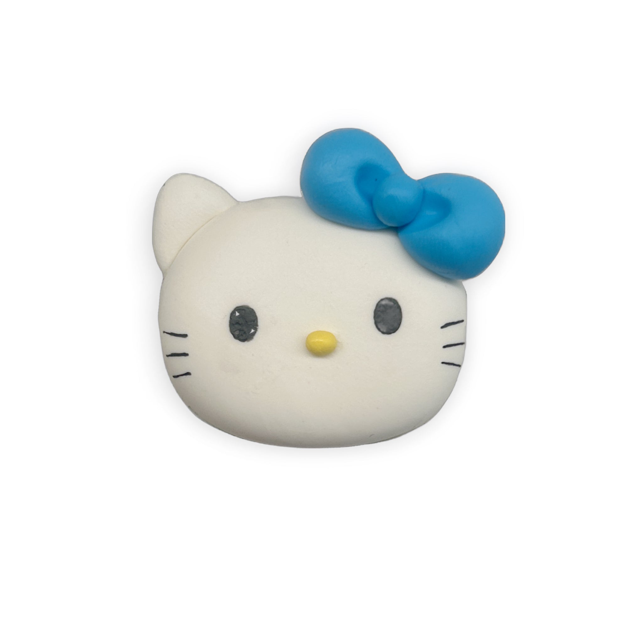 Blue Kitty Face Clay Embellishment