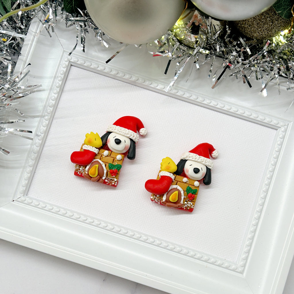 Peanuts Chimney Christmas Cameo Clay Embellishment