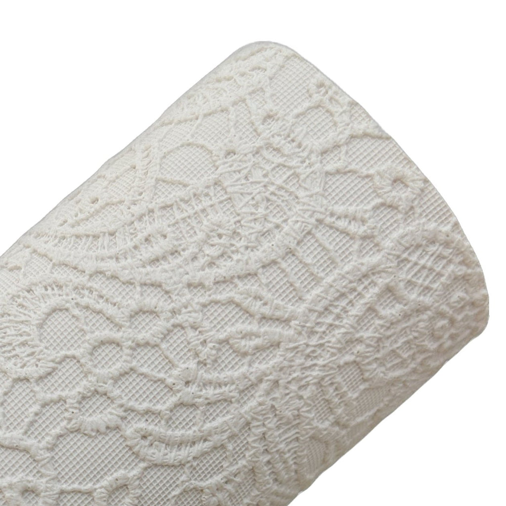 White Embossed Flower Lace Leather Sheets