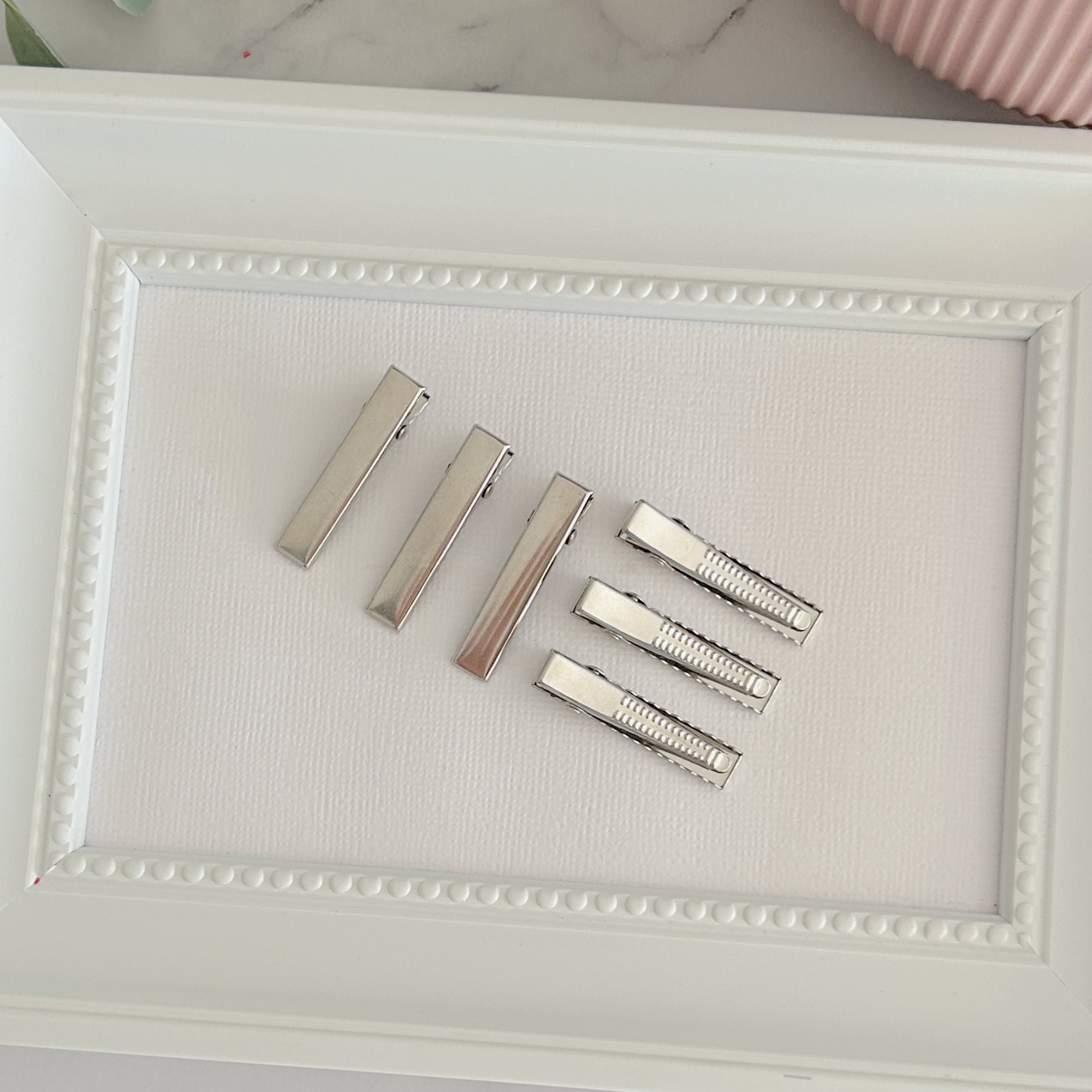 3.4cm Silver Premium Alligator Hair Clips (with teeth)