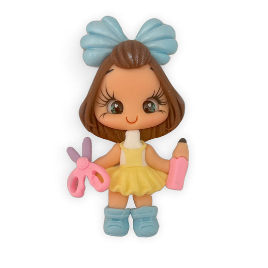 School Girl Clay Embellishment