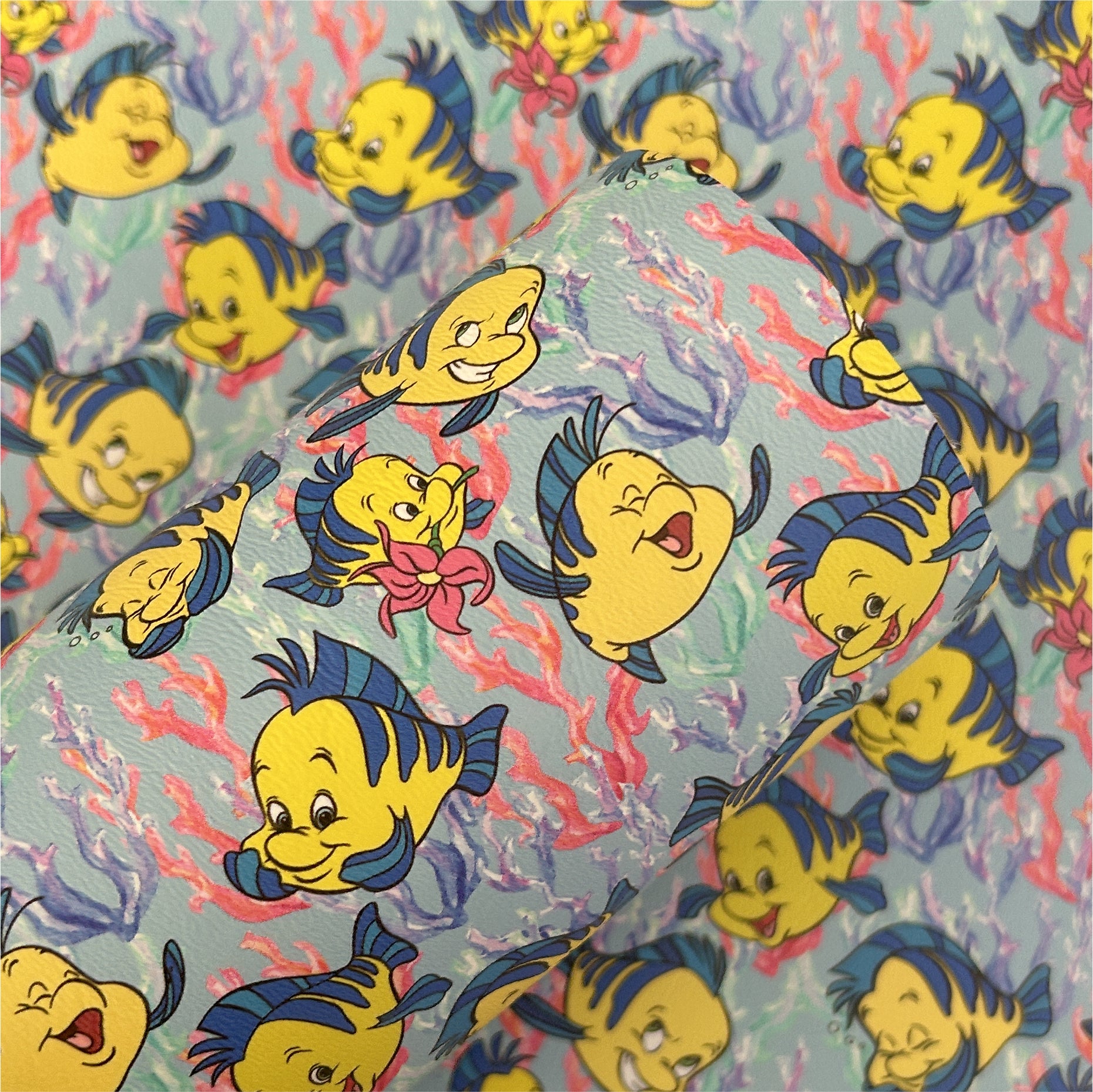 Fish Friend Printed Faux Leather Sheets